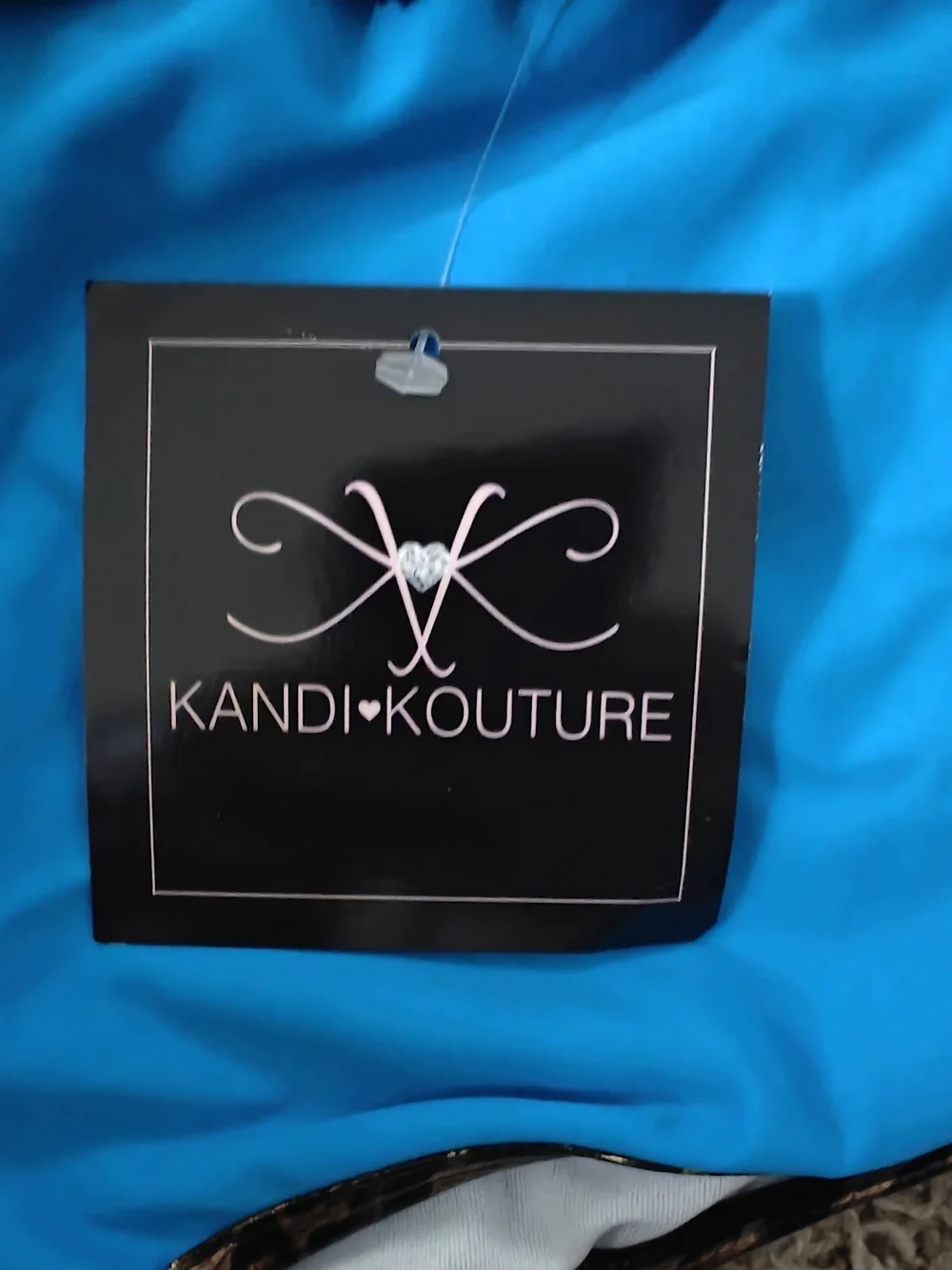 Kandi Kouture Blue Dance Shorts with Leopard Trim, Ruffles And Bow